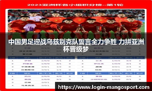 中国男足迎战乌兹别克队誓言全力争胜 力拼亚洲杯晋级梦